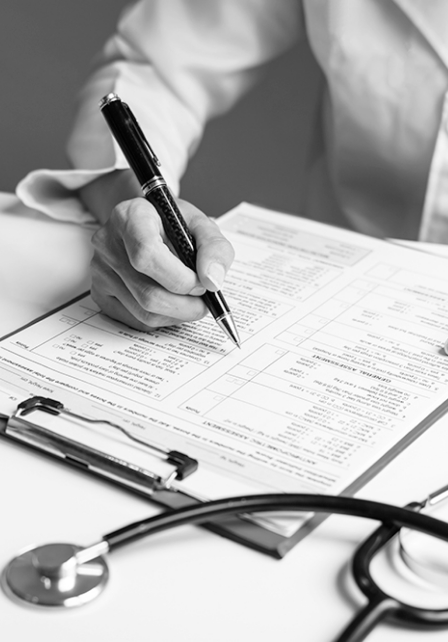 Nutritionist Examining Her Checklist for a Patient Consultation