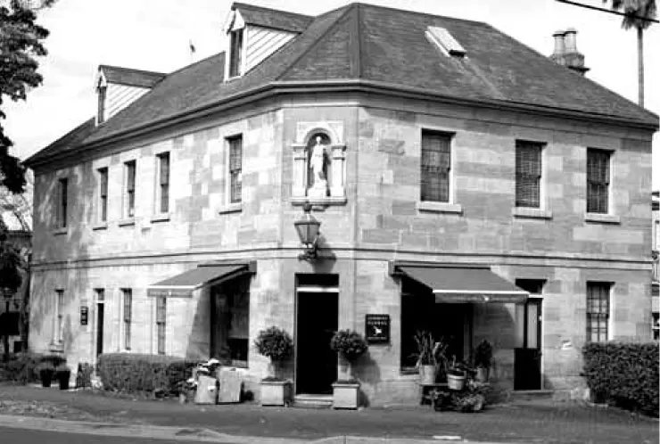 A sandstone hotel building on a corner in Hunters Hill