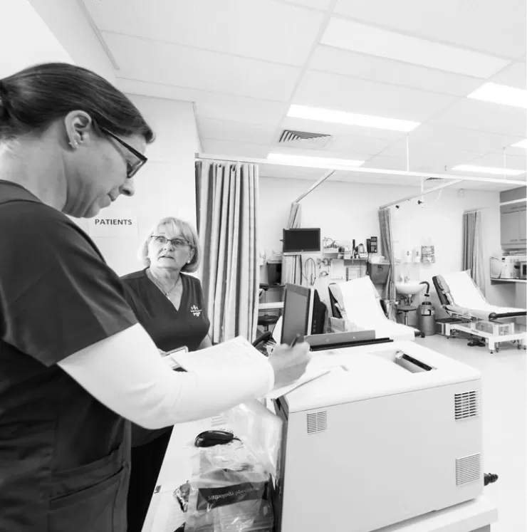 Nurses working in the Hunters Hill Medical Practice treatment room