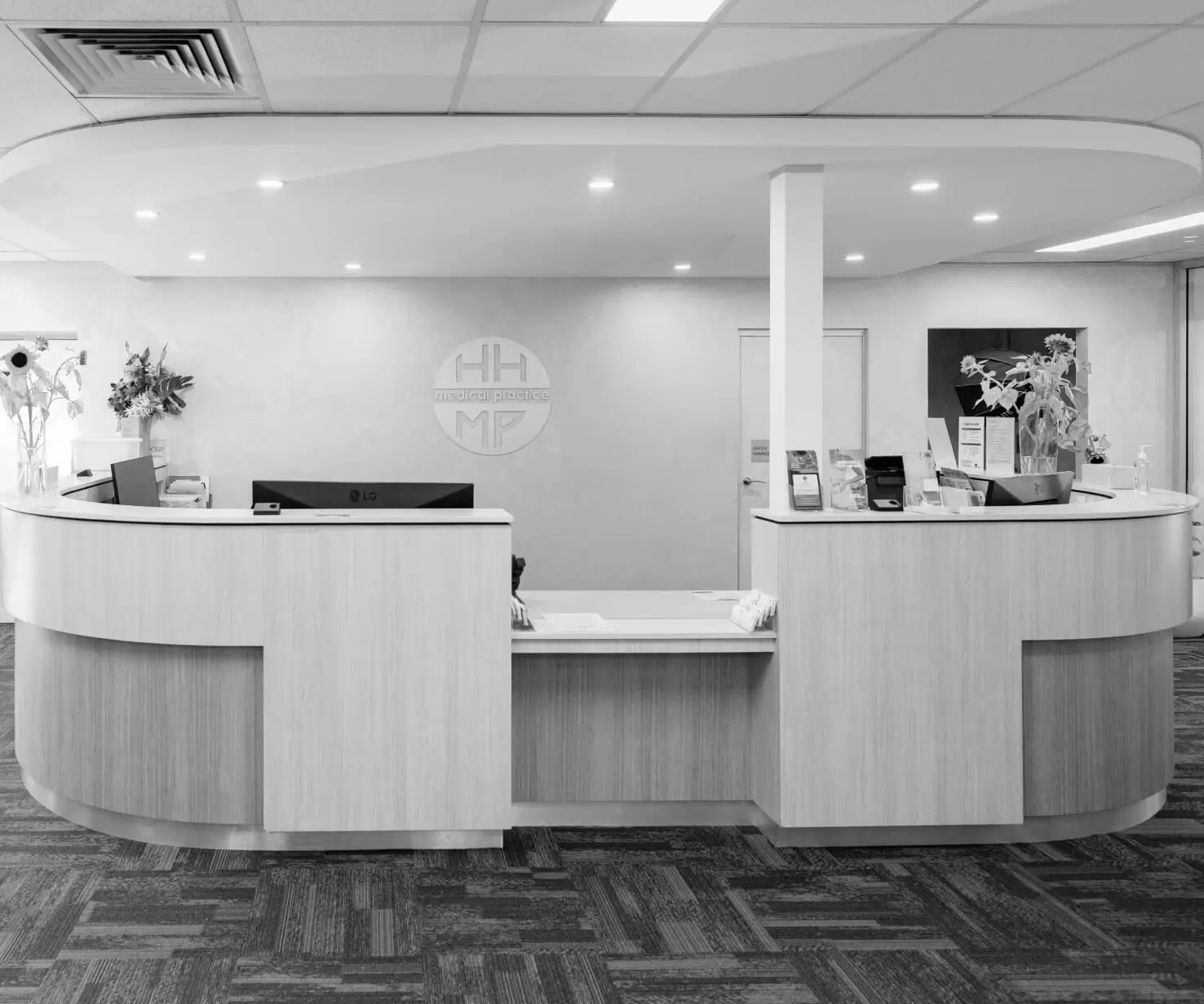 The reception desk at Hunters Hill Medical Practice